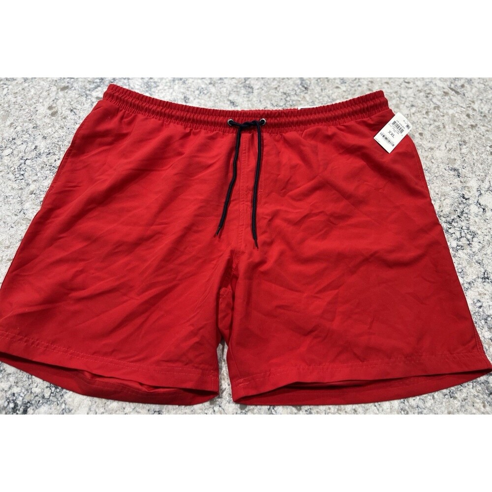 Club Room Mens Swim Board Shorts Red Pockets Lined Drawstring XXL New